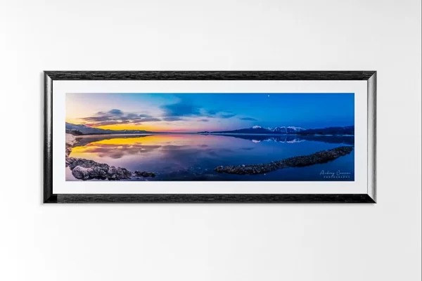 Photograph of Audrey Cramer Photography's landscape photo "Blue and Gold" in a black picture frame
