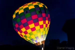 Cramer Imaging's fine art photograph of the Panguitch hot air balloon glow at twilight