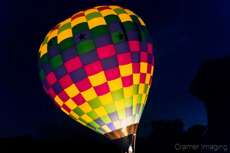 Audrey Cramer Photography's fine art photograph of the Panguitch hot air balloon glow at twilight