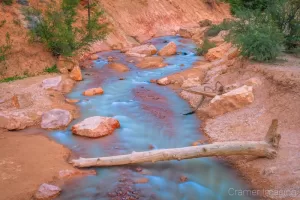 Fine art landscape photograph of silky water in the Tropic ditch stream at Bryce Canyon National Park Utah by Cramer Imaging