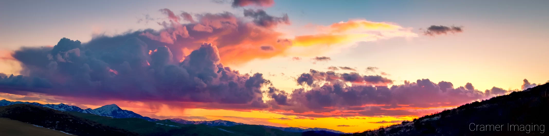 Cramer Imaging's professional quality natural and scenic landscape photograph of clouds at a sunset in Arbon Valley, Bannock, Idaho