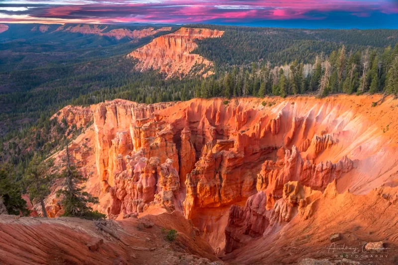 Fine art landscape photograph of the Strawberry Point overlook at sunset in Utah by Audrey Cramer Photography