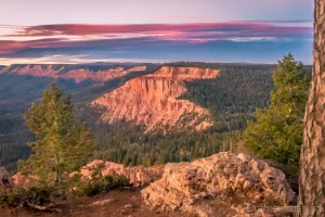 Fine art landscape photograph of the cliff at Strawberry Point Utah at sunset by Cramer Imaging