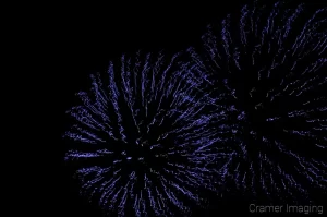 Bad photograph of fireworks used as an example of what not to do