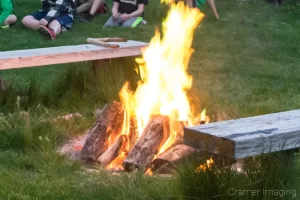 Audrey Cramer Photography's photograph of a campfire in an established fire-pit