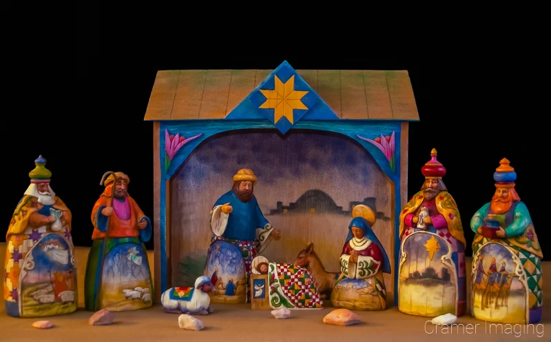 Audrey Cramer Photography's professional quality fine art photograph of a Christmas Nativity scene with rocks