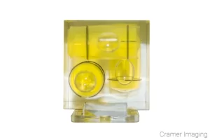 Photograph of a spirit level with bubbles for 3 dimensions by Cramer Imaging