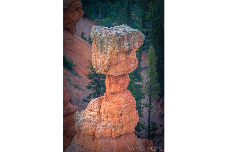 Cramer Imaging's professional quality closeup nature photograph of Thor's Hammer hoodoo in Bryce Canyon National Park, Utah