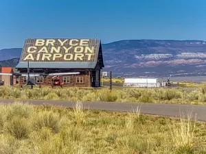 Photograph of Bryce Canyon Airport with planes and helicopters out