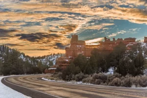 Landscape photograph which features a cluttered and busy background in the sky