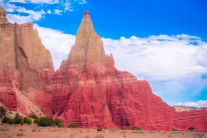 Cramer Imaging's fine art landscape photograph of a red and yellow rock spire in Kodachrome State Park, Utah