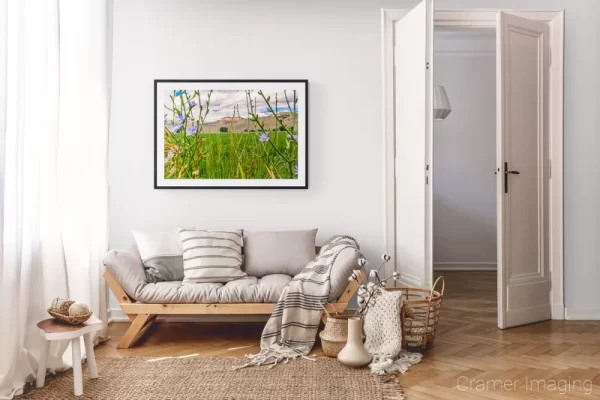 Photograph of Cramer Imaging's landscape photo "Below Bryce Canyon" in a cozy neutral-toned living room