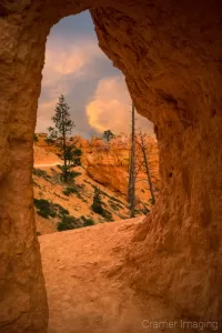 Cramer Imaging's professional quality nature photograph of a walkway arch pointing to a landscape in Bryce Canyon National Park, Utah