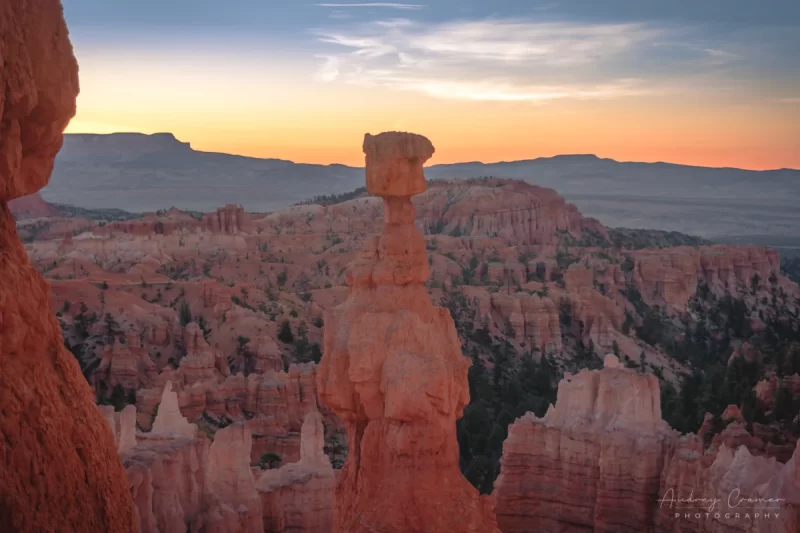 Audrey Cramer Photography's fine art landscape photograph of the famous Thor's Hammer hoodoo at sunrise in Bryce Canyon National Park, Utah