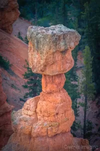 Cramer Imaging's professional quality closeup nature photograph of Thor's Hammer hoodoo in Bryce Canyon National Park, Utah