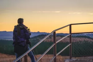 Behind the scenes at Cramer Imaging with Audrey photographing Bryce Canyon Utah at sunrise