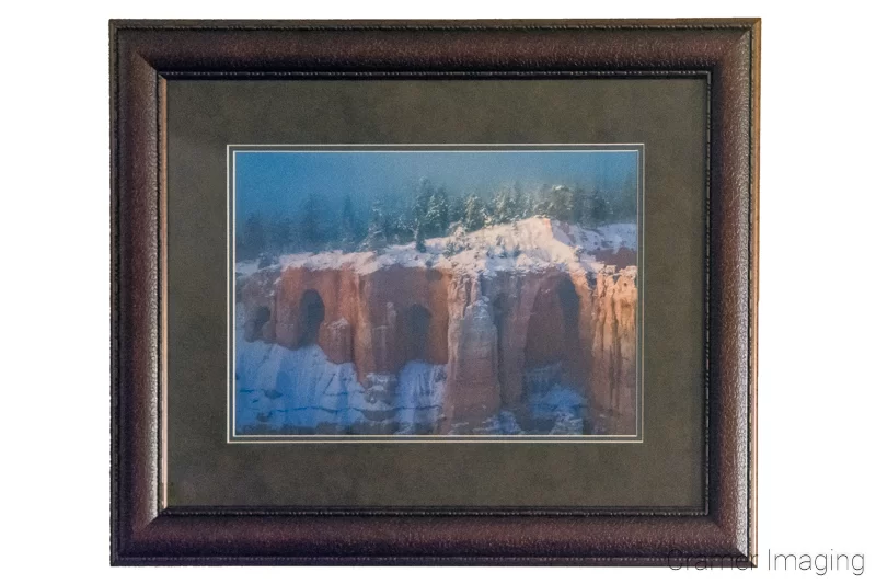 Photograph of a framed and matted version of Audrey Cramer Photography's "Beyond the Wardrobe" photo at Bryce Canyon National Park, Utah