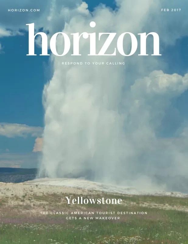 Magazine cover mockup showing Cramer Imaging's "Old Faithful with Wildflowers" landscape photo as the feature