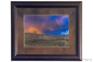 Photograph of a framed and matted version of Audrey Cramer Photography's "Cannonville Dramatic Skies" photo at near Cannonville, Utah