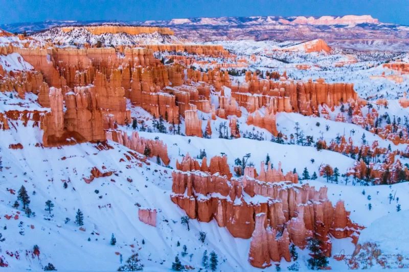 Audrey Cramer Photography's fine art landscape photograph of a snow-covered Sunset Point at Bryce Canyon National Park Utah