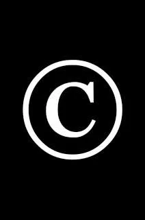 Copyright logo on a black background