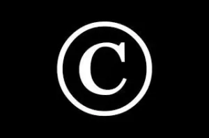 Copyright logo on a black background