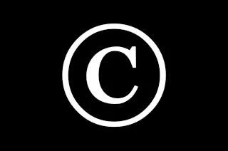 Copyright logo on a black background