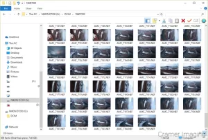 Cramer Imaging's screenshot of a series of photos opened Windows Explorer ready for the selection process and culling