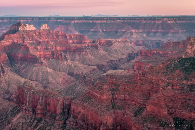 Audrey Cramer Photography's professional quality landscape photograph of the North Rim of the Grand Canyon Arizona at sunset