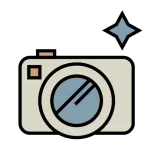 Graphic of a point-and-shoot camera