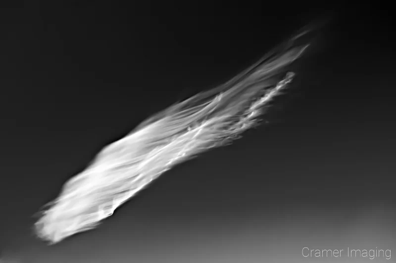 Professional quality fine art photograph of an abstract black and white cloud by Cramer Imaging