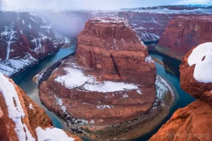 Cramer Imaging's fine art landscape photograph of the Horseshoe Bend in winter at Glen Canyon National Recreation Area, Arizona