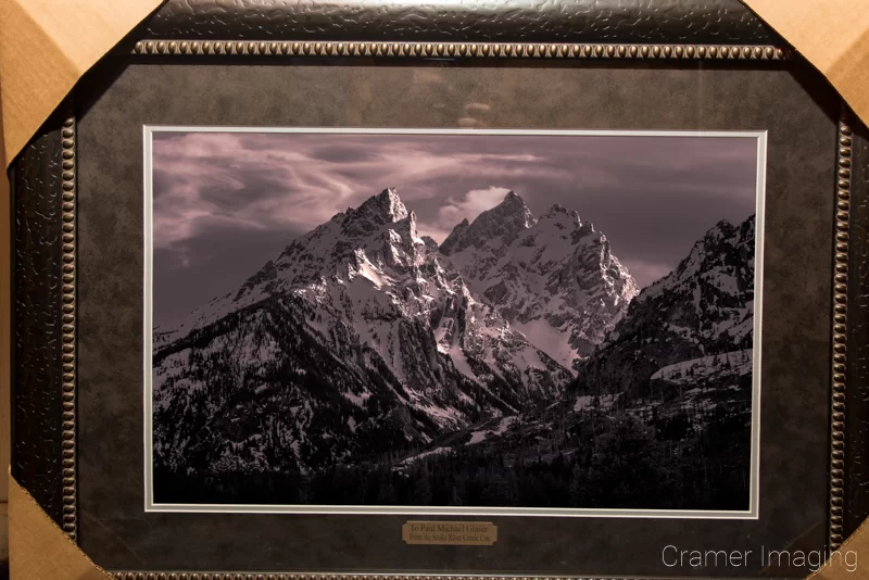 Photograph of a framed and matted version of Audrey Cramer Photography's Misty Mountains photo in Grand Teton National Park, Wyoming