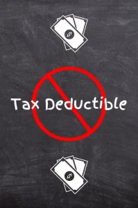 Graphic saying not 'tax-deductible" along with money money