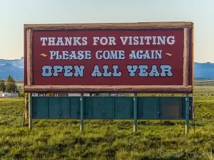 Leaving Bryce City Utah open year round billboard by Cramer Imaging