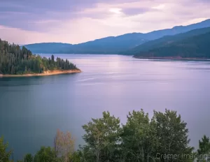 Cramer Imaging's quality landscape photograph of the Palisades reservoir lake at twilight in Idaho