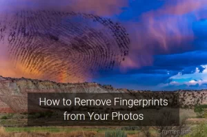 Cramer Imaging's fine art landscape photograph titled "Cannonville Rainbow" with a large finger print on it