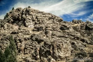 Cramer Imaging's professional quality nature photograph of a rocky cliff face in the mountains in Caribou National Forest, Bannock, Idaho