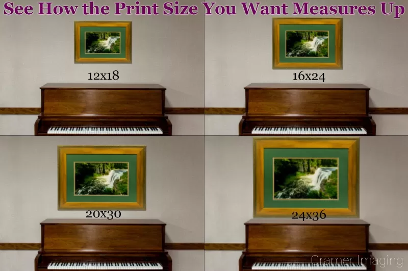 Audrey Cramer Photography's sizing guide for matted and framed photo print sizes we offer to customers to buy