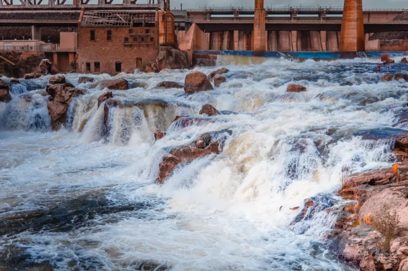 Audrey Cramer Photography's fine art landscape photo of the American Falls reservoir spillway and Snake River full of water