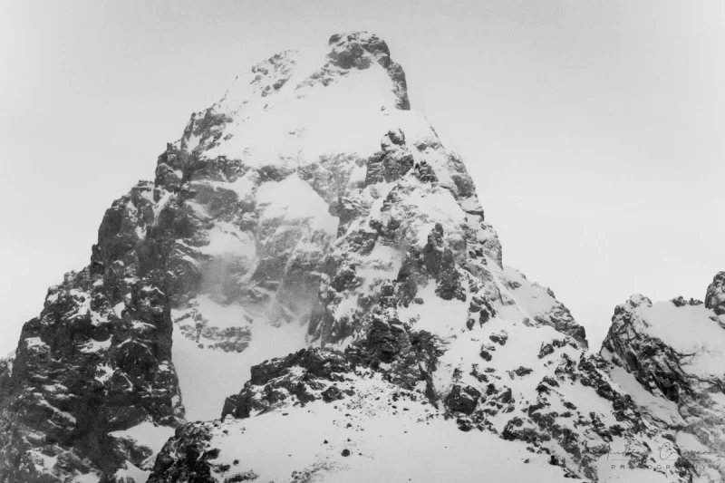 Audrey Cramer Photography's fine art landscape photograph of the Grand Teton mountain of Grand Teton National Park Wyoming in black and white