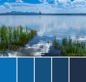 Color swatches pulled from Cramer Imaging's landscape photograph titled "Tranquility"