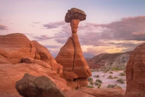 Cramer Imaging's fine art landscape photograph of the Paria Toadstool red rock formations in Escalante National Monument, Utah at sunset