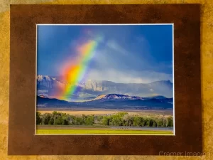 Photo of Cramer Imaging's landscape photo titled "Broken Rainbow" in a brown single mat