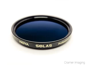 Close-up photograph of a Hoya brand solar lens filter