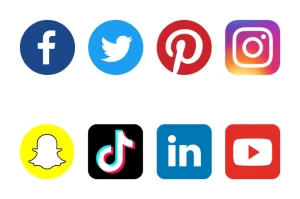 Composite graphic of several popular social media logos by Cramer Imaging