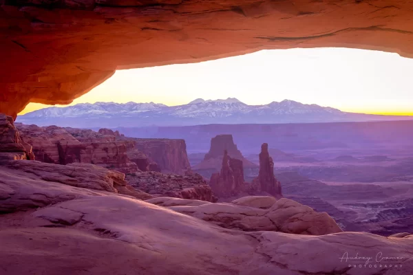 Audrey Cramer Photography's fine art landscape photograph of sunrise at Mesa Arch in Canyonlands National Park, Utah