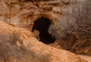 Audrey Cramer Photography's fine art landscape photograph showing the back-end tunnel mouth of "Belly of the Dragon" near Kanab, Utah