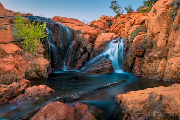 Fine art landscape photograph of Gunlock State Park, Utah and the seasonal waterfall by Audrey Cramer Photography