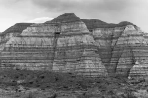 Cramer Imaging's fine art landscape photograph of a black and white or monochrome sandstone mountain in Escalante National Monument, Utah